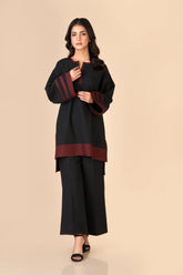 Black with Maroon Co ord set